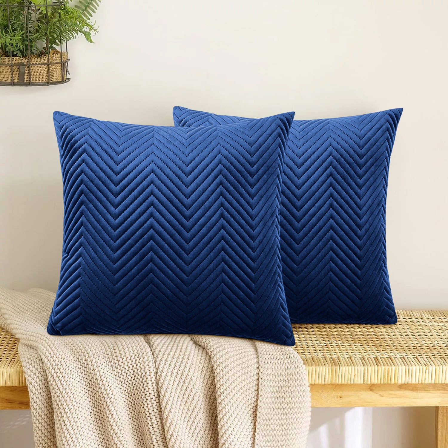 navy embossed cushion covers