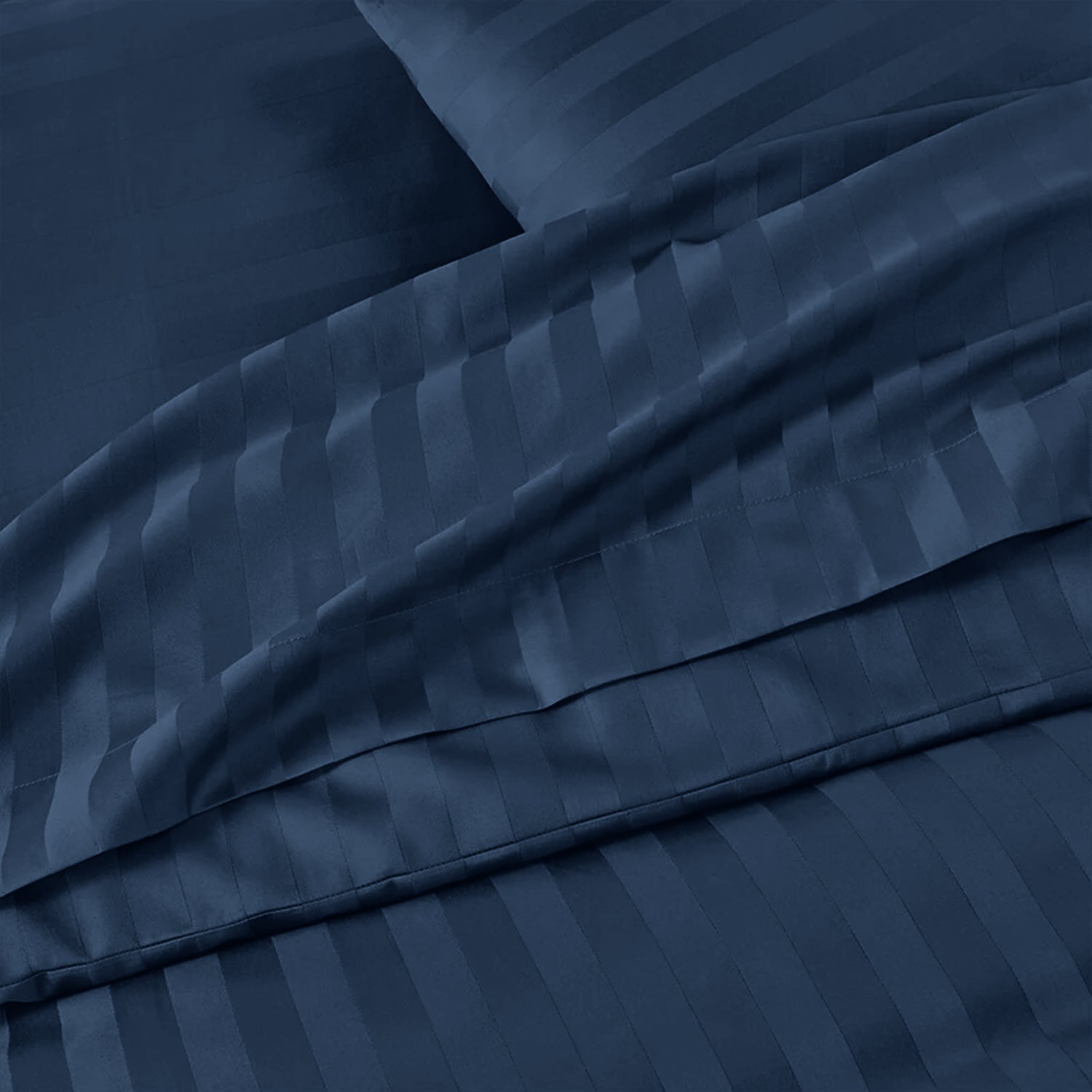 4 Piece Stripe Bedding Set - Duvet Cover, Pillowcases & Fitted Sheet