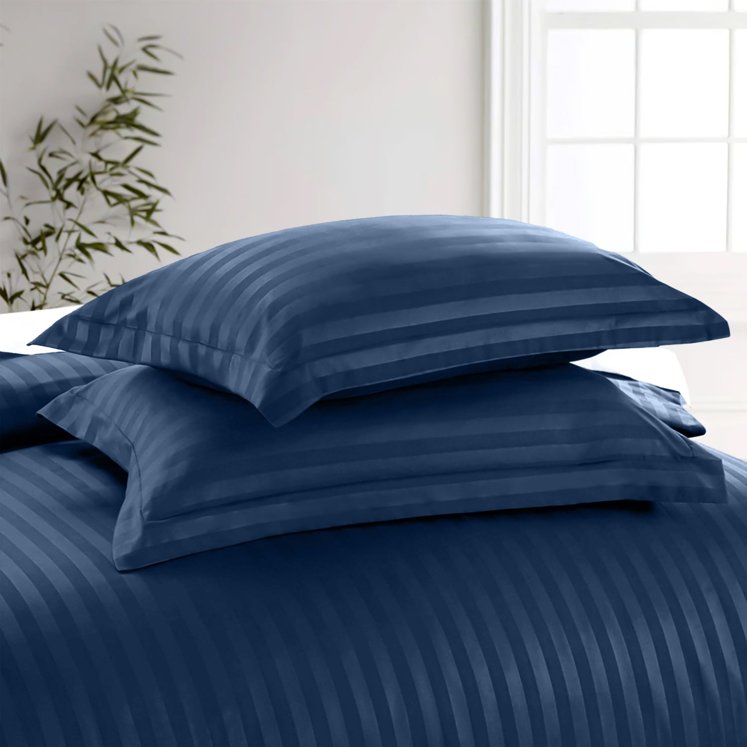 Satin Stripe Duvet Cover Set Luxury Hotel Style Bedding Single Double King Super King Size