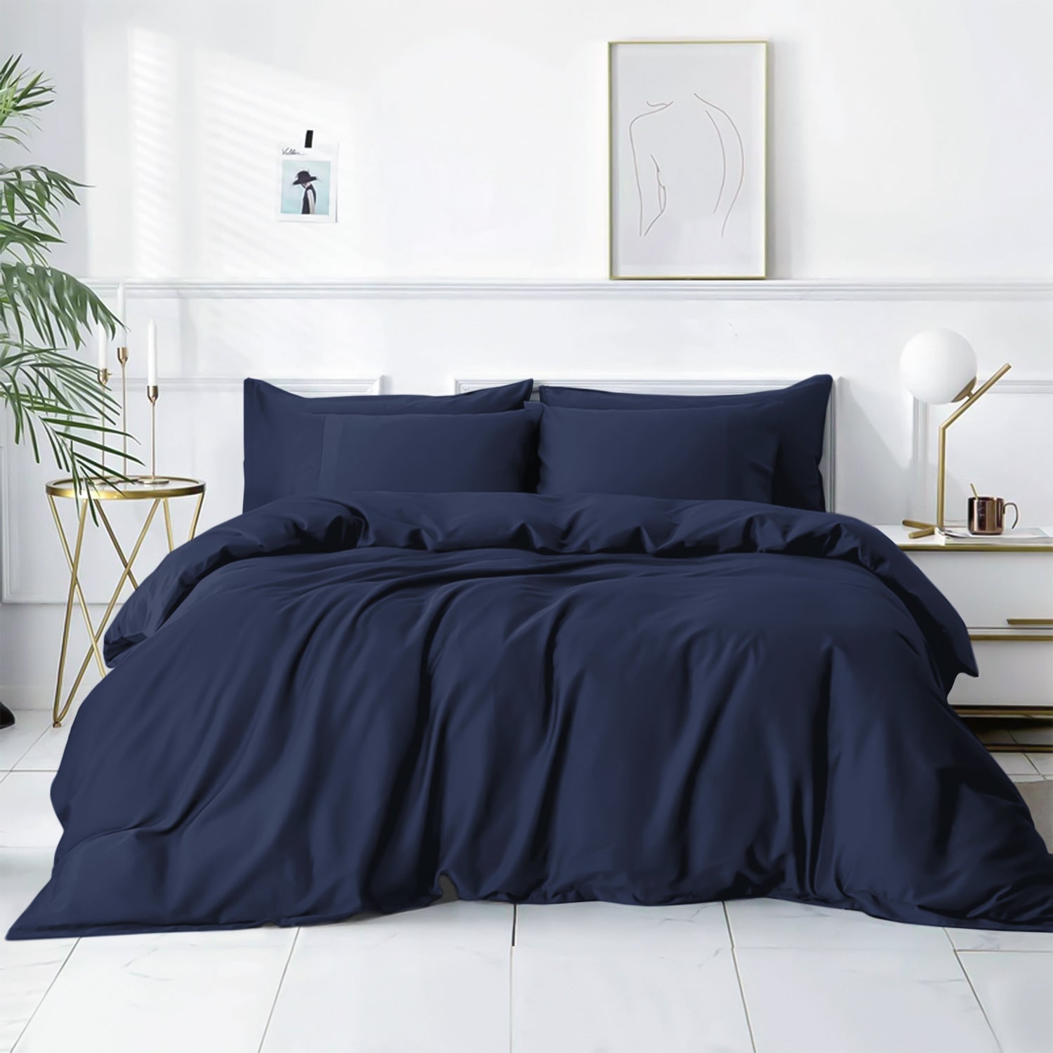 Plain Duvet Cover with Pillowcase Set