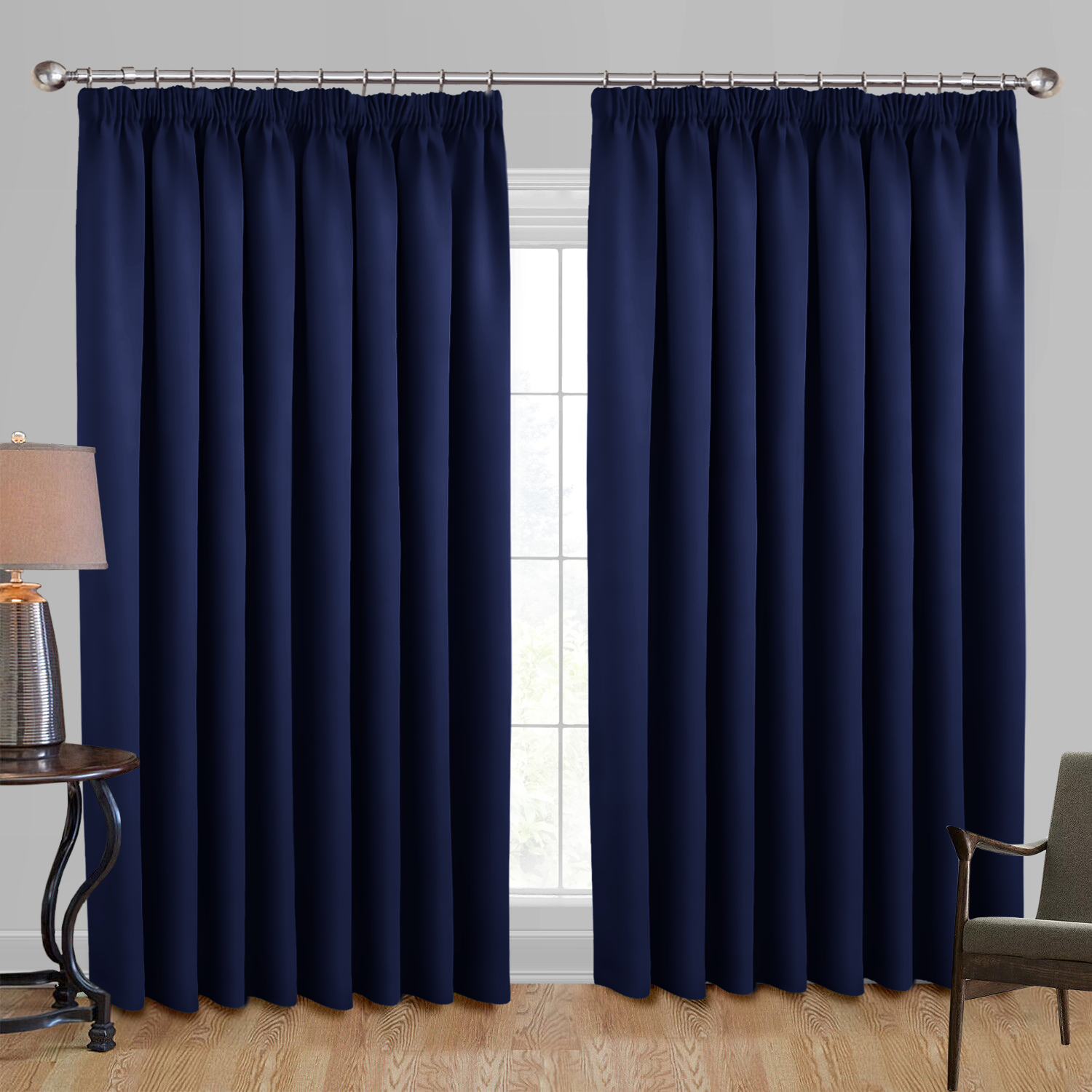 Pencil Pleat Blackout Curtains