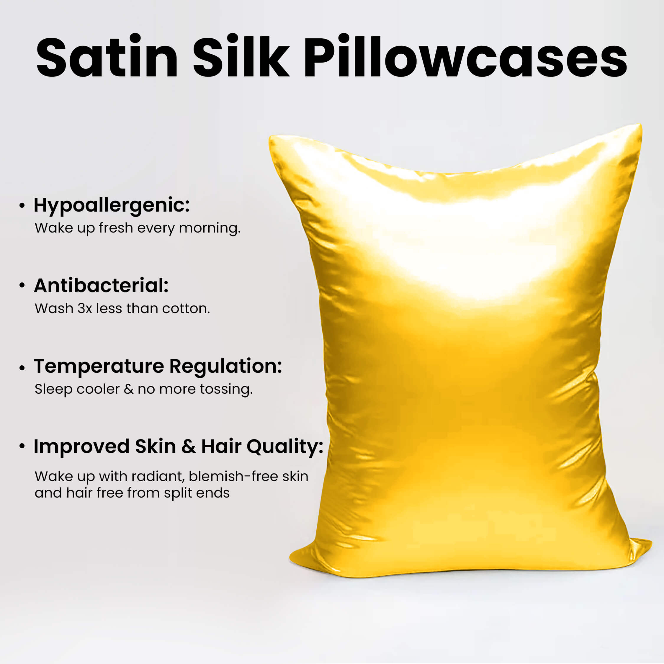 Satin Silk Pillowcases Pair