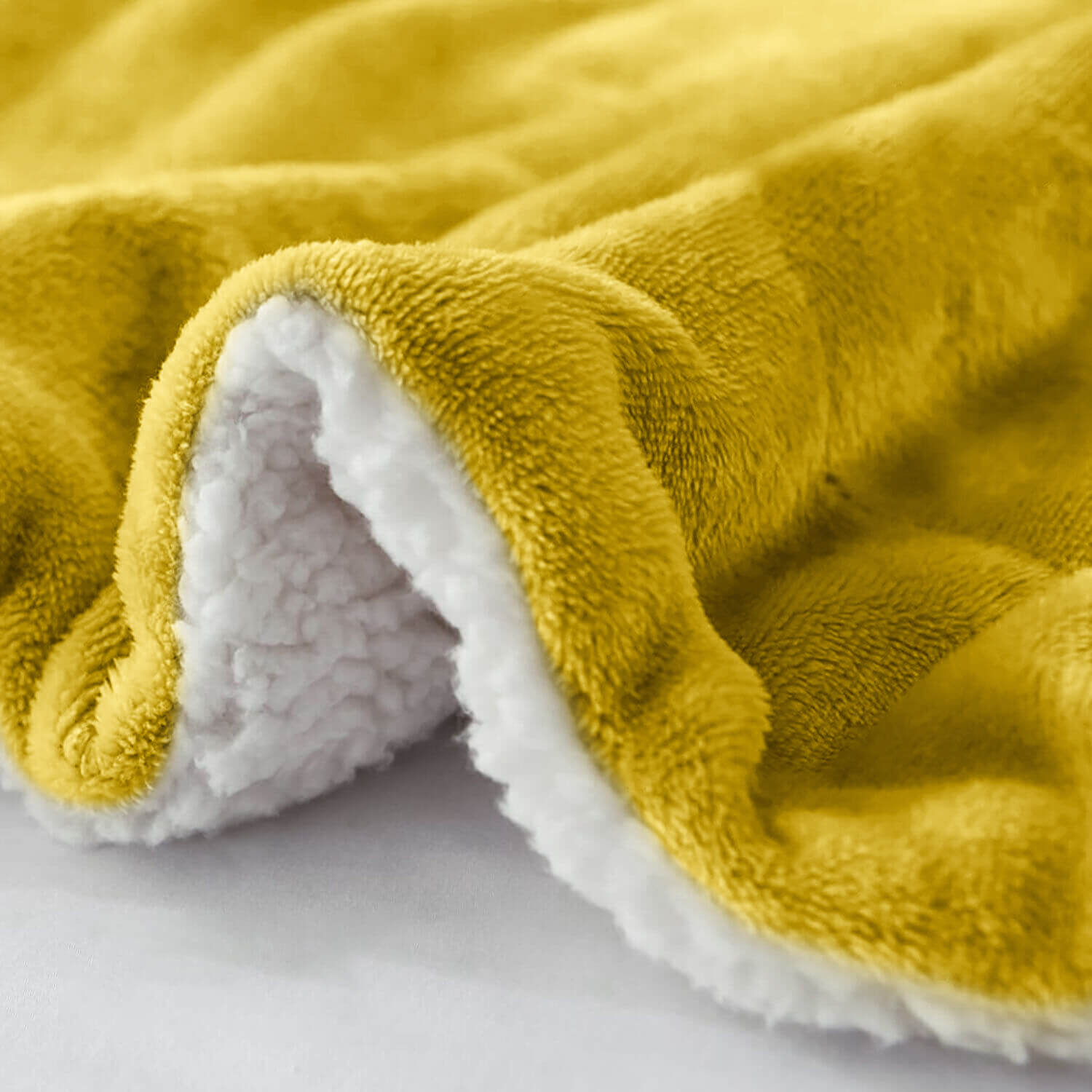 Ochre Sherpa Throw Blanket