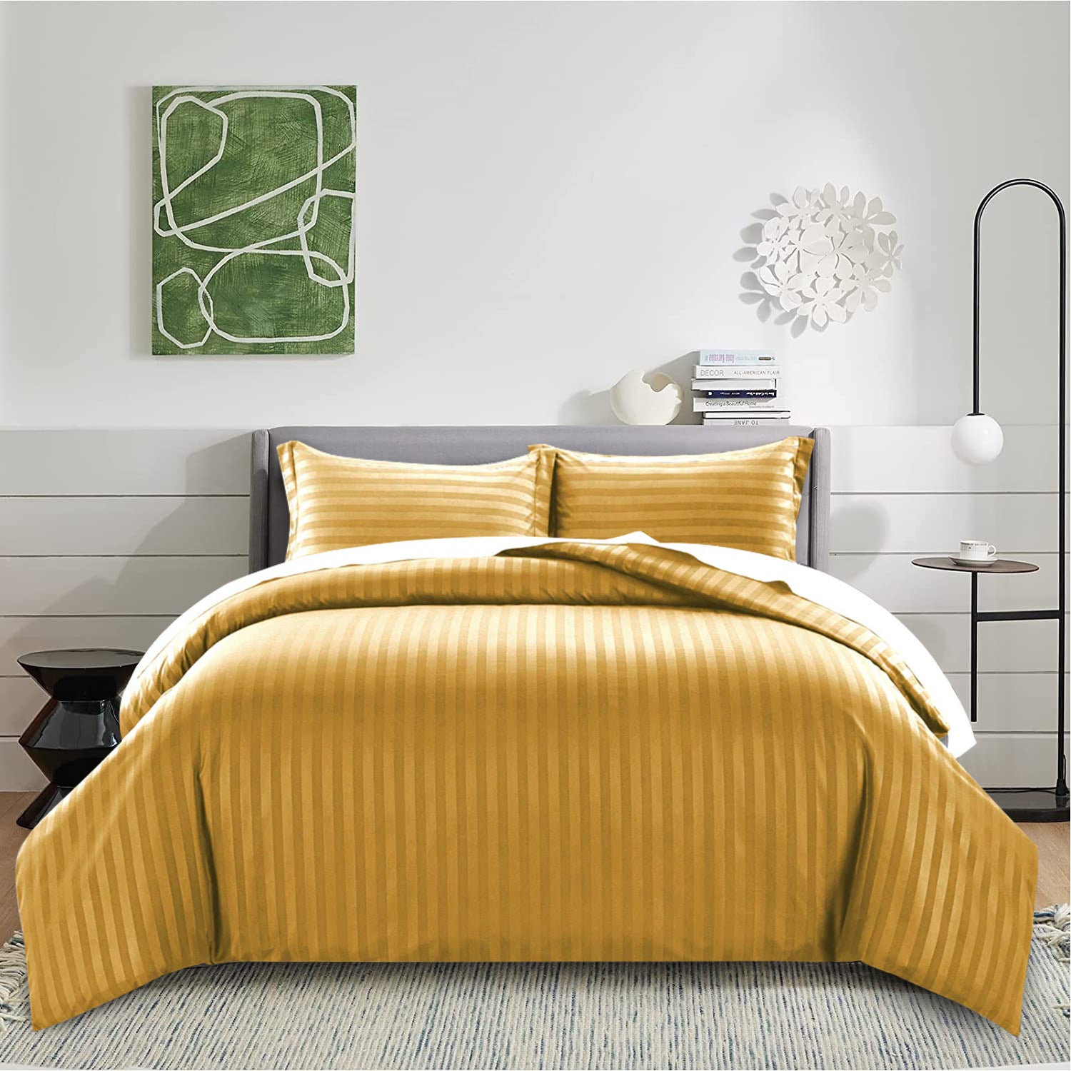 Ochre Striped Duvet Cover