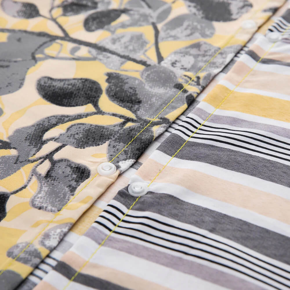 Ochre Blossom Printed Duvet Cover Set