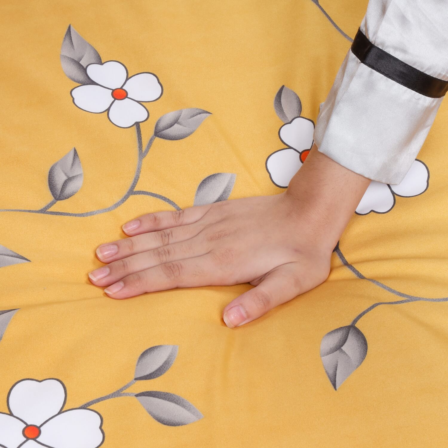 Printed Duvet Cover Ochre Flower
