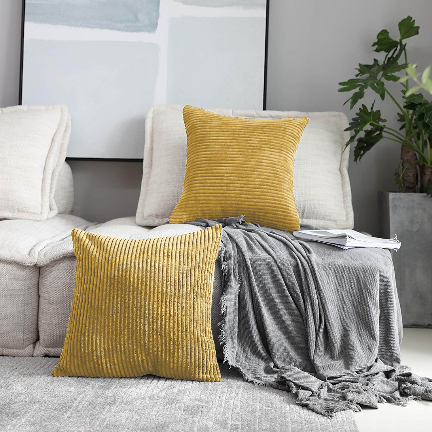 Striped Velvet Cushion Covers