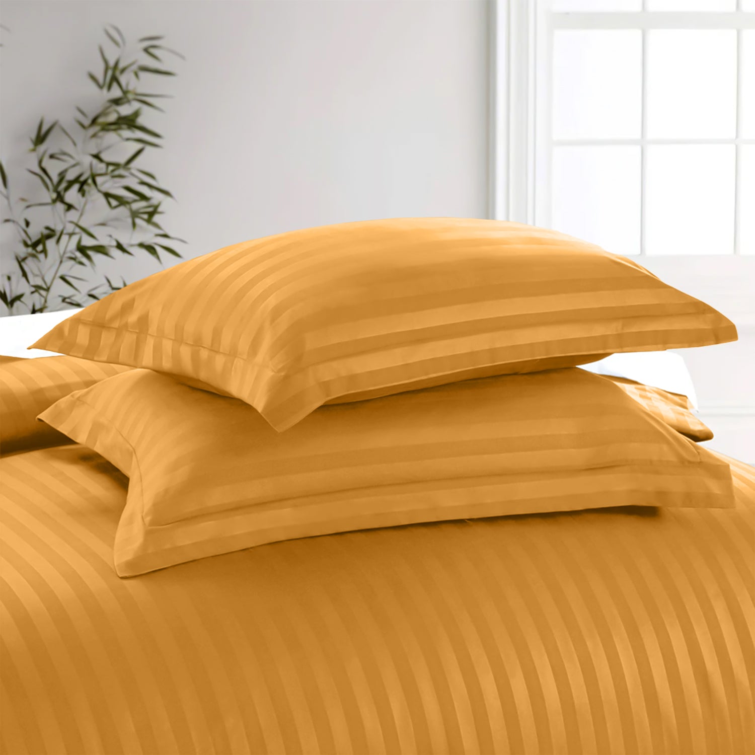 Satin Stripe Duvet Cover Set Luxury Hotel Style Bedding Single Double King Super King Size