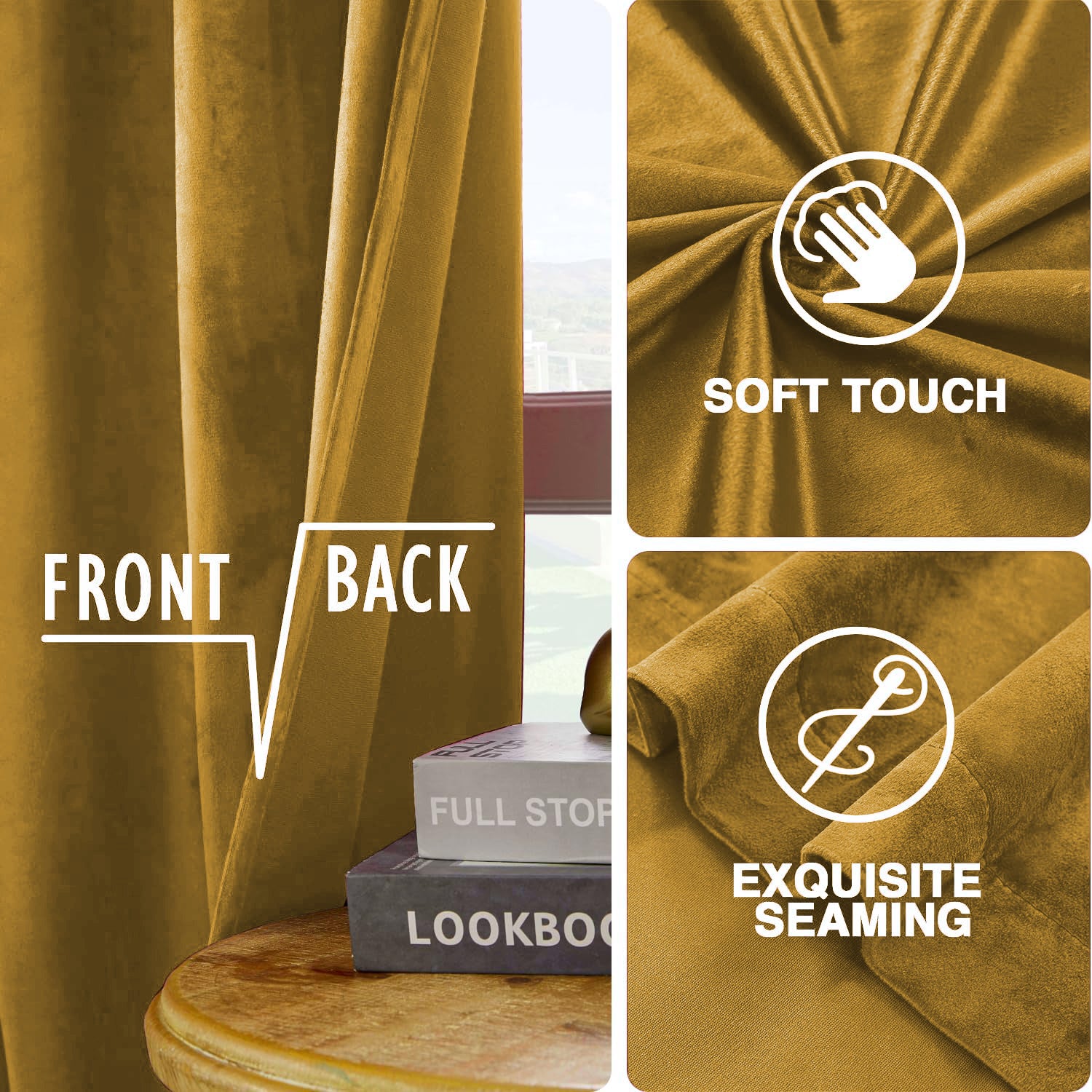 Velvet Eyelet Curtains Ready Made