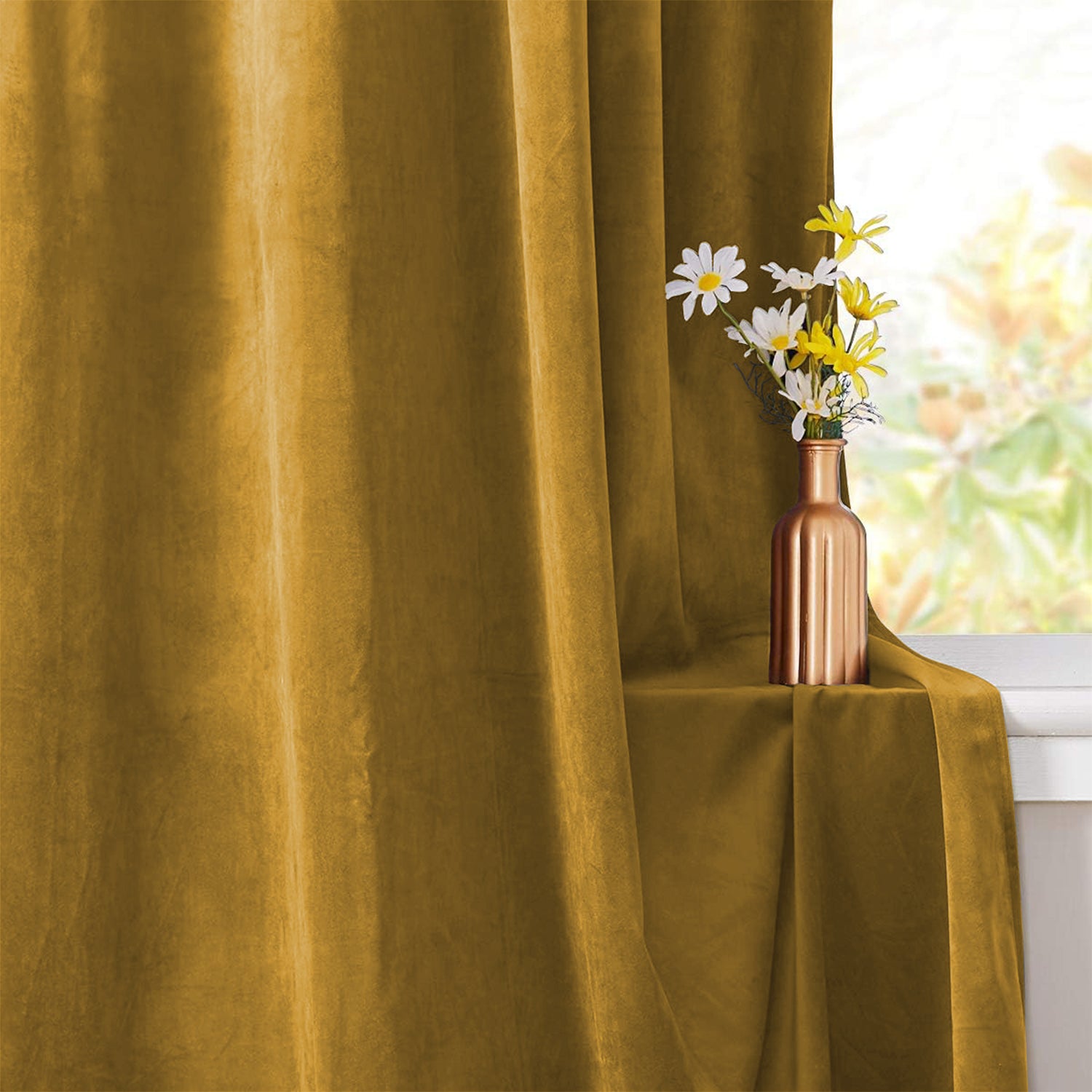 Velvet Eyelet Curtains Ready Made