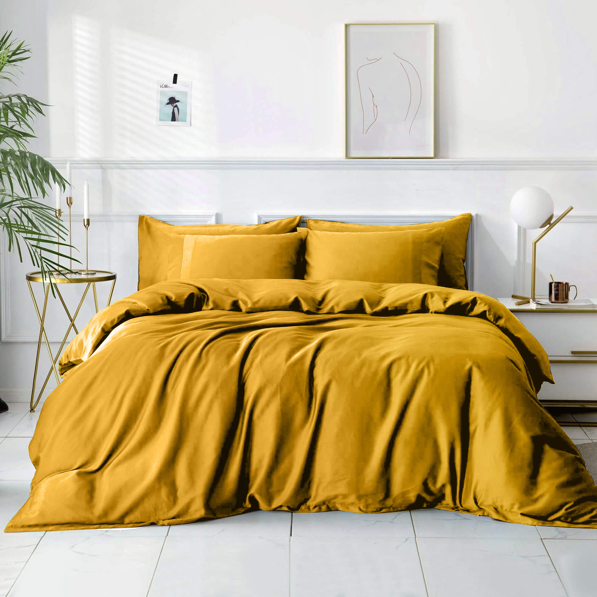 Ochre Plain Duvet Cover Set