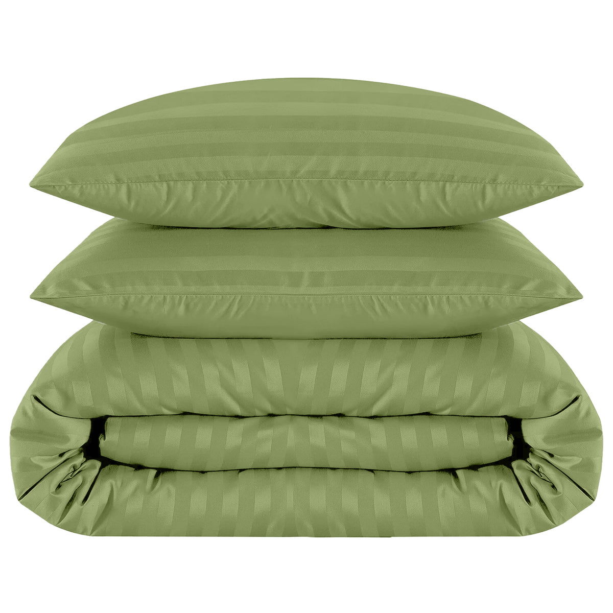 4 Piece Stripe Bedding Set - Duvet Cover, Pillowcases & Fitted Sheet