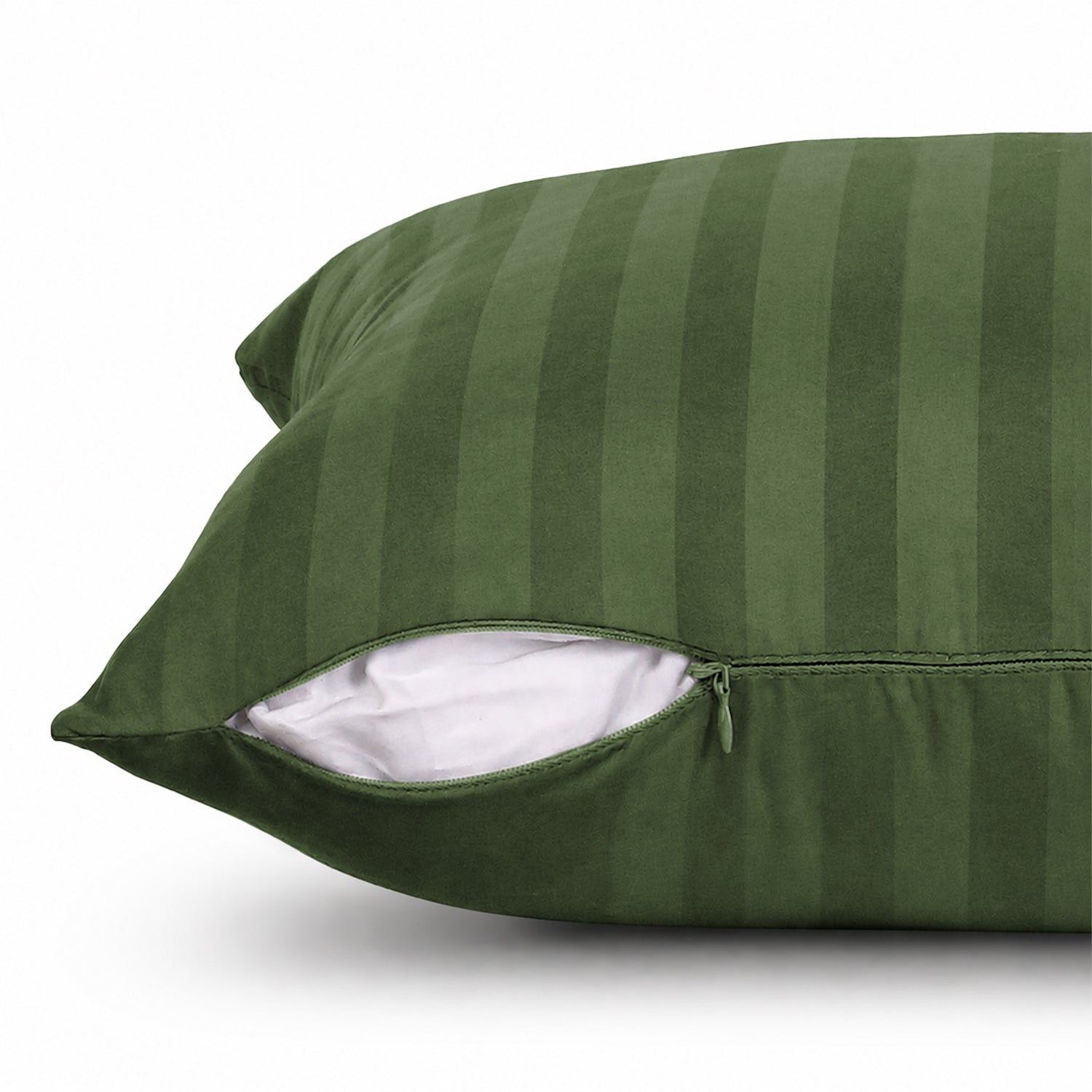Pair of Stripe Microfibre Cushion Covers for Sofa
