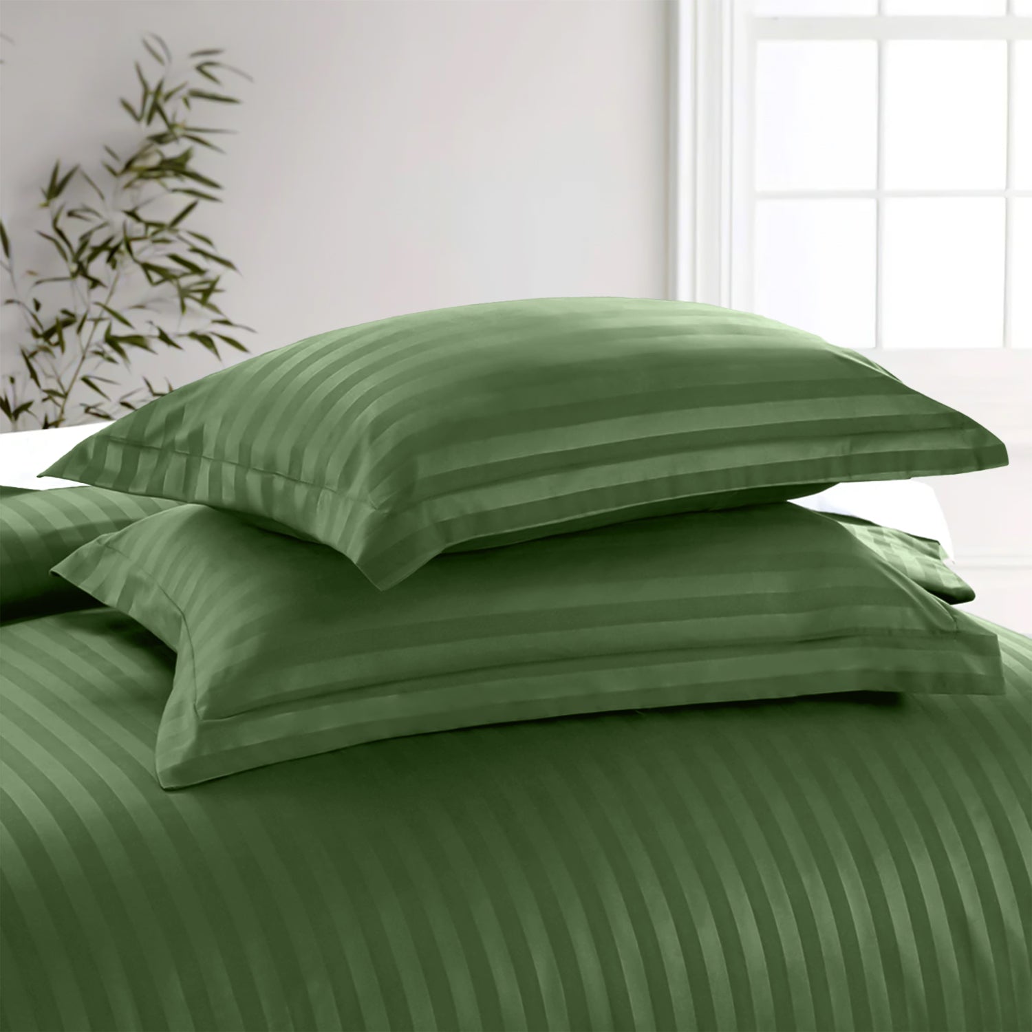 Satin Stripe Duvet Cover Set Luxury Hotel Style Bedding Single Double King Super King Size