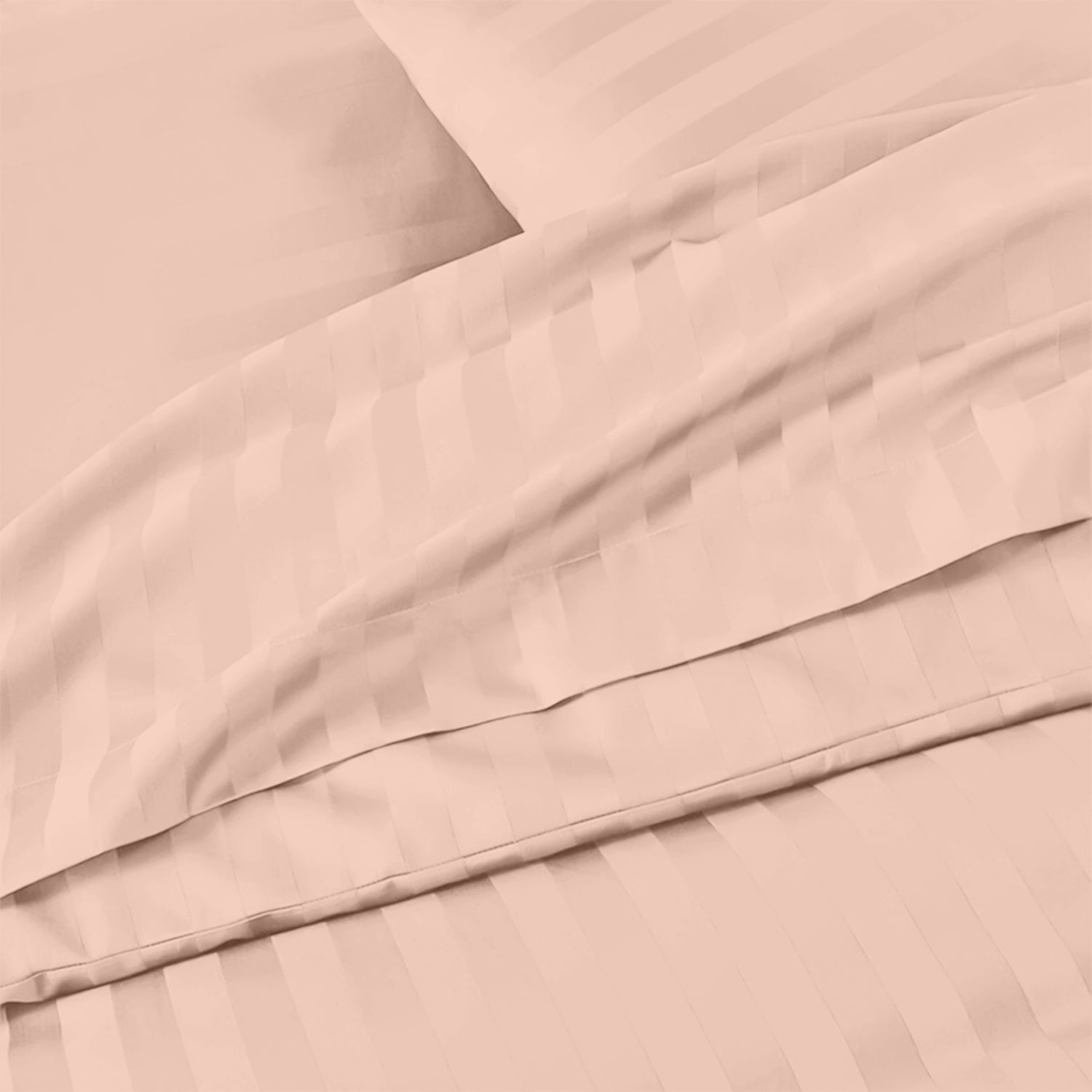 4 Piece Stripe Bedding Set - Duvet Cover, Pillowcases & Fitted Sheet