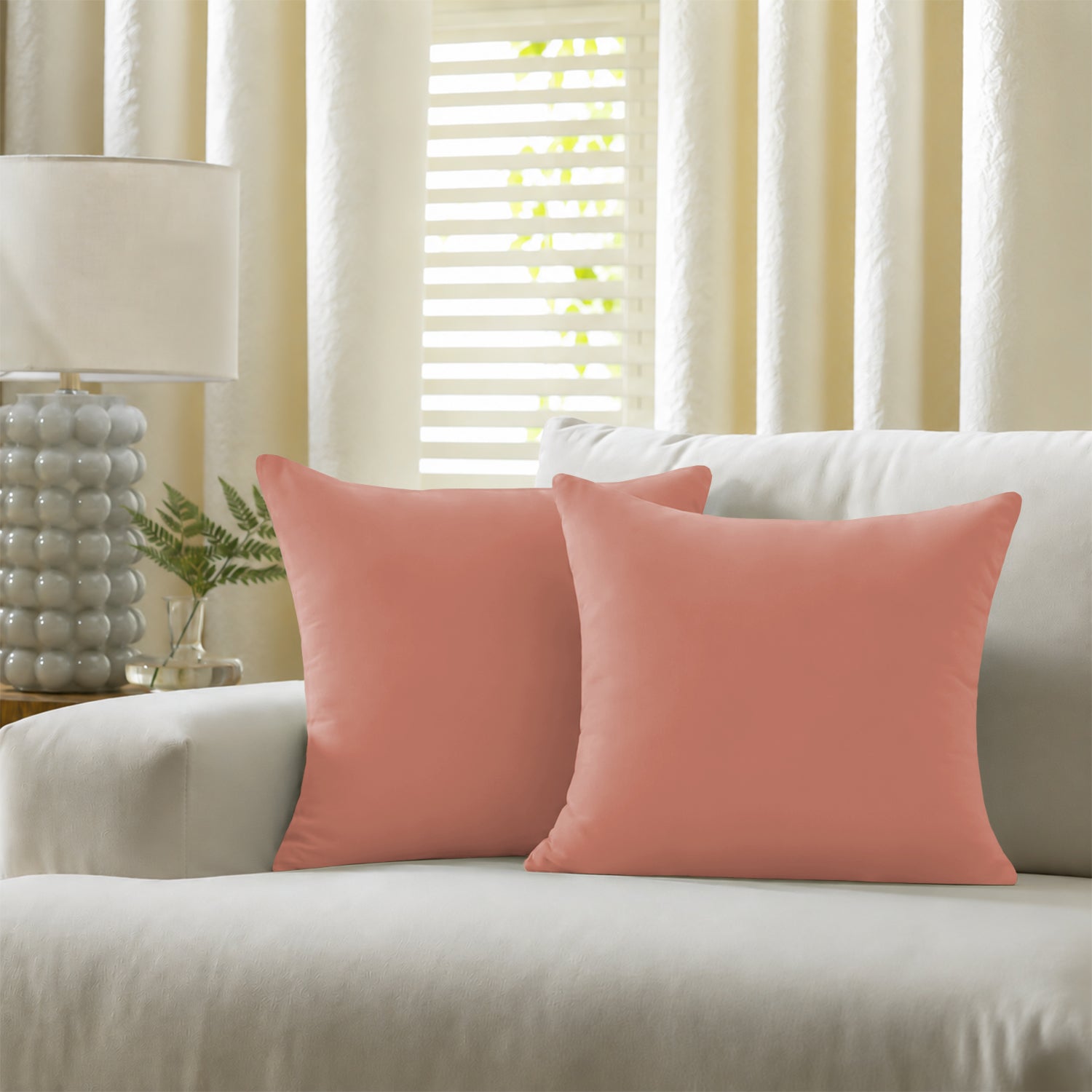 Pair of Microfibre Plain Cushion Covers for Bed & Living Room