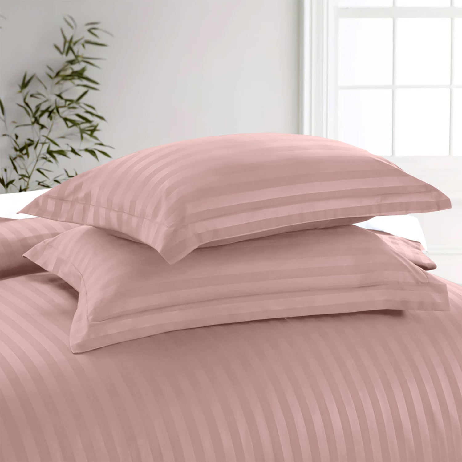 Satin Stripe Duvet Cover Set Luxury Hotel Style Bedding Single Double King Super King Size