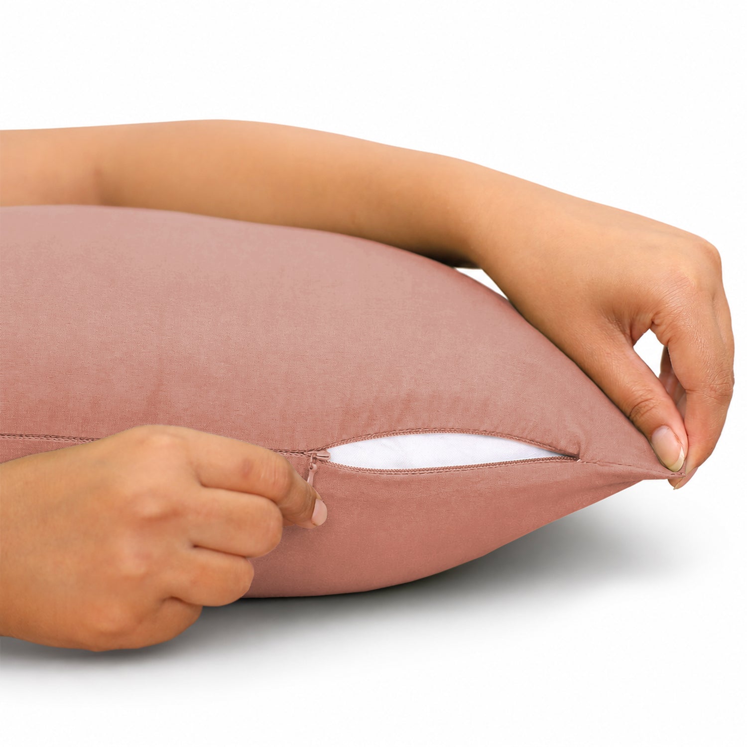 Pair of Microfibre Plain Cushion Covers for Bed & Living Room