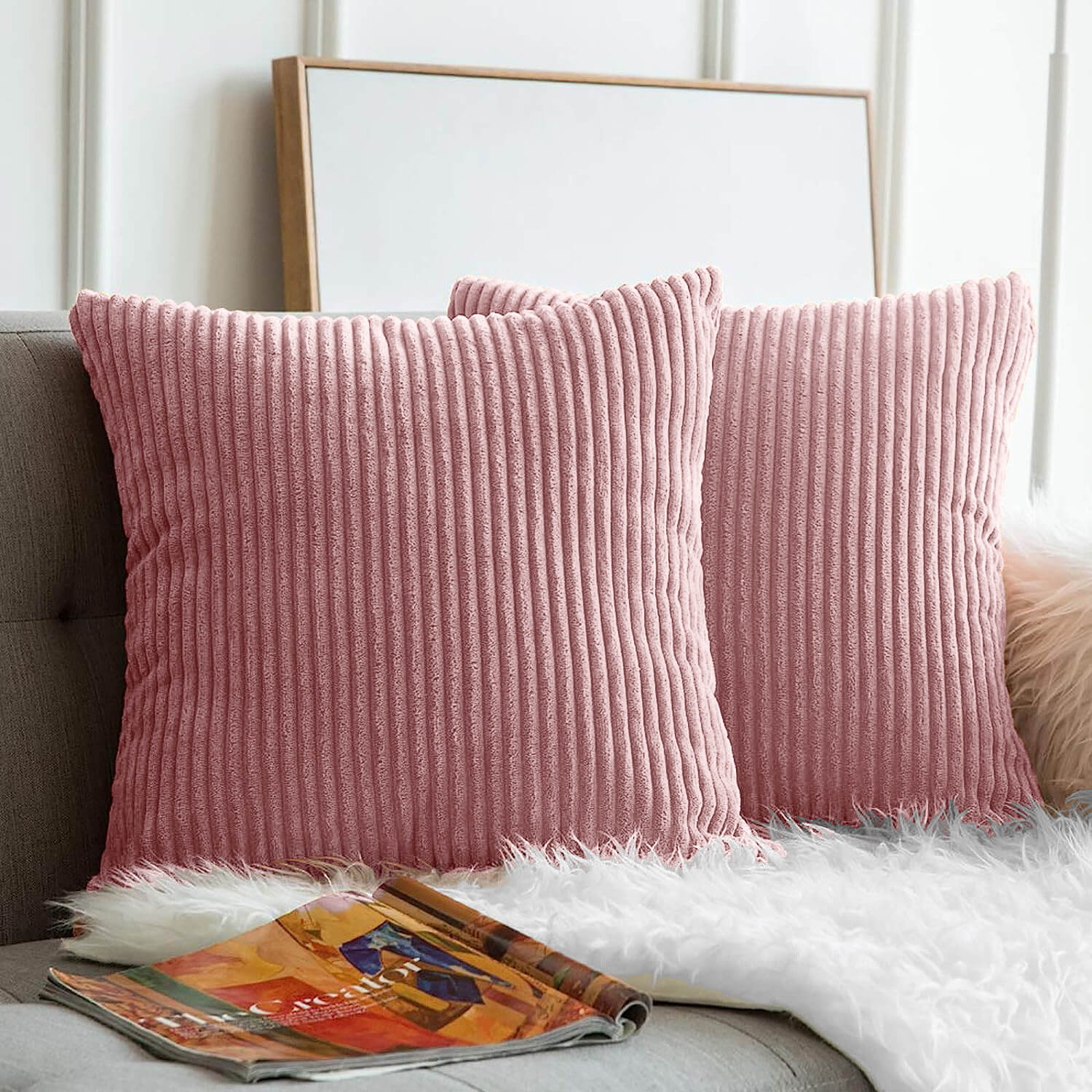 Striped Velvet Cushion Covers
