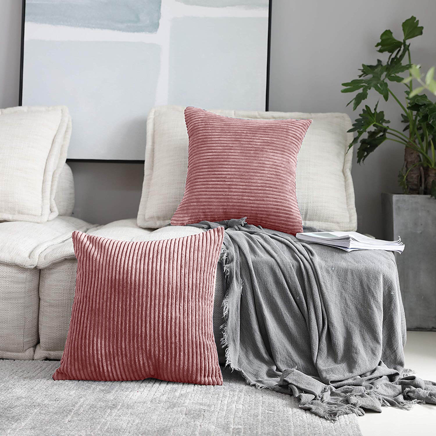 Striped Velvet Cushion Covers