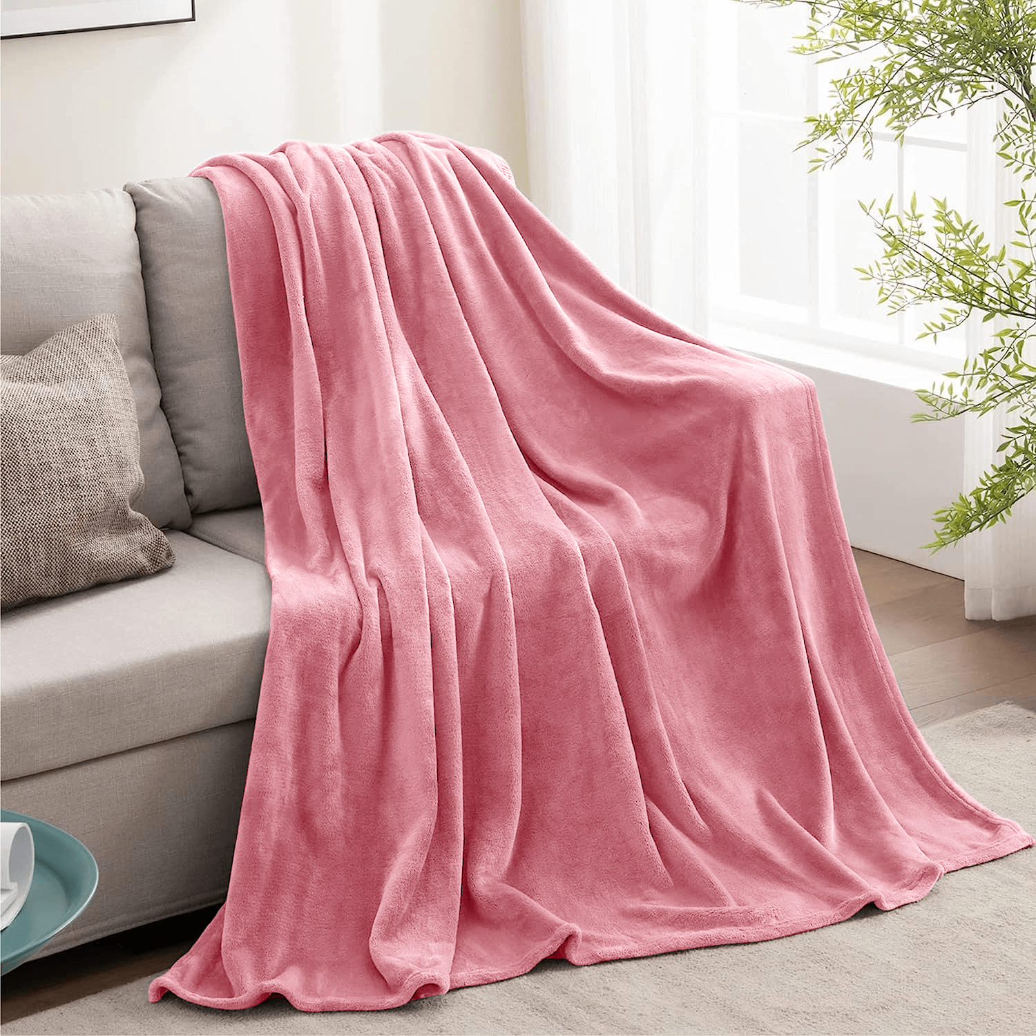 Pink Double bed throw