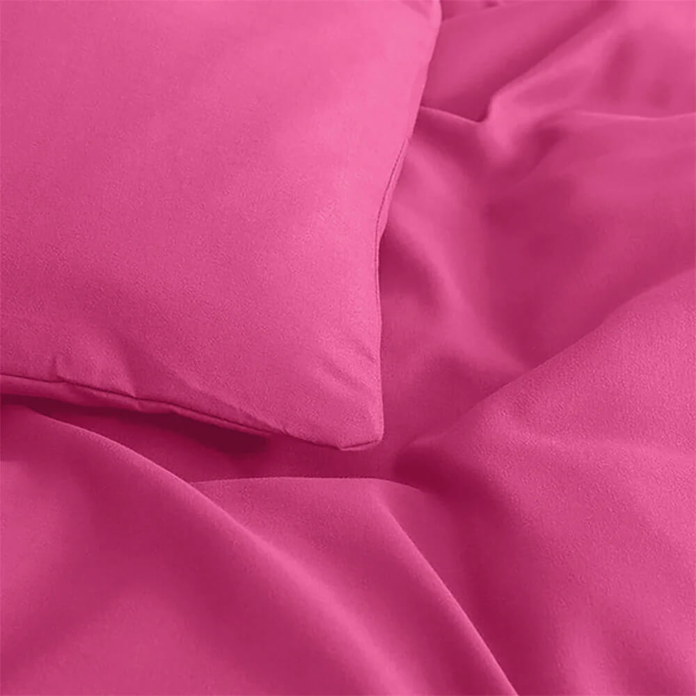 Plain Duvet Cover with Pillowcases Set