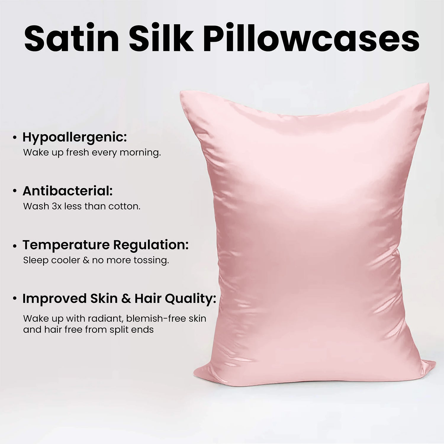 Satin Silk Pillowcases Pair