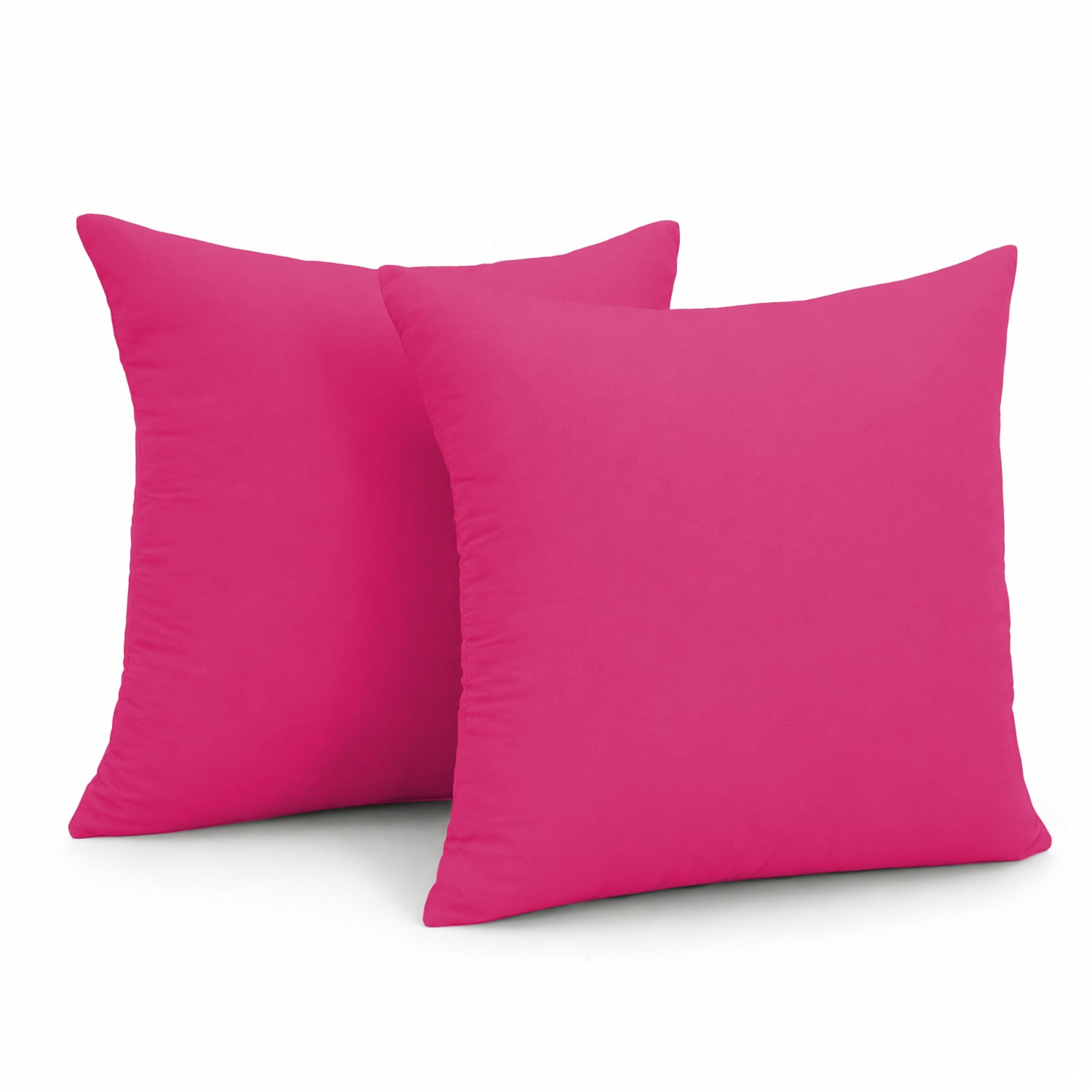 Pair of Microfibre Plain Cushion Covers for Bed & Living Room