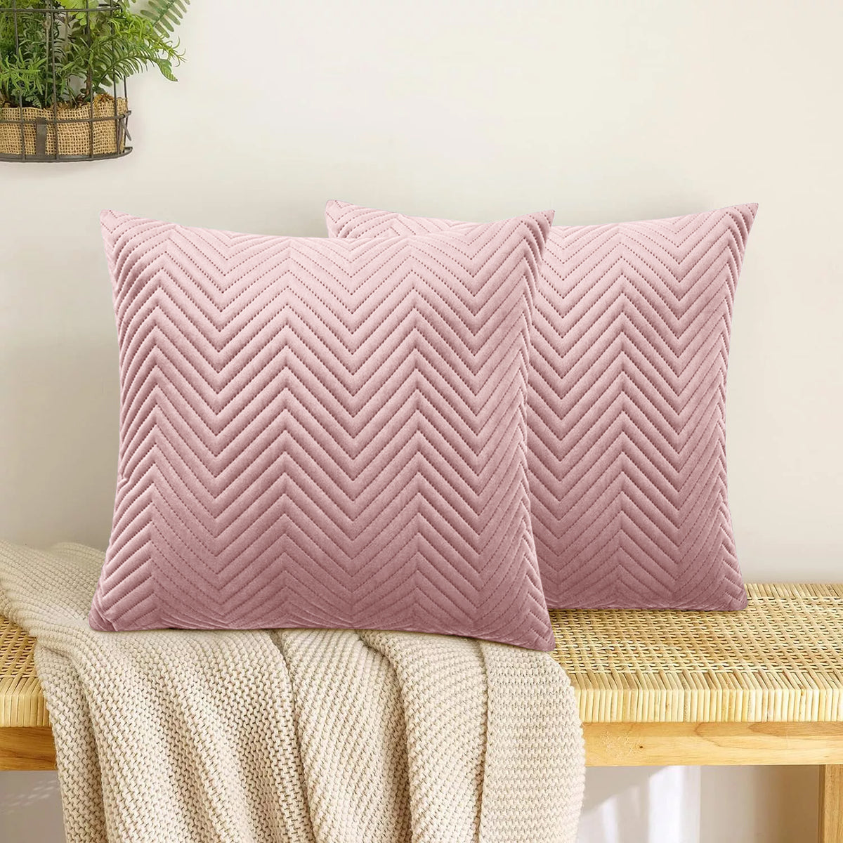 Pack Of 2 Quilted Embossed Cushion Covers