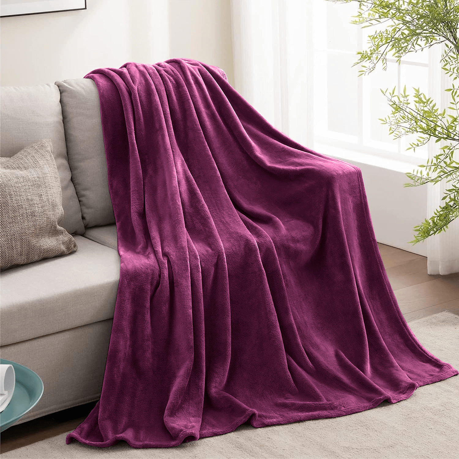 Purple Single bed throw