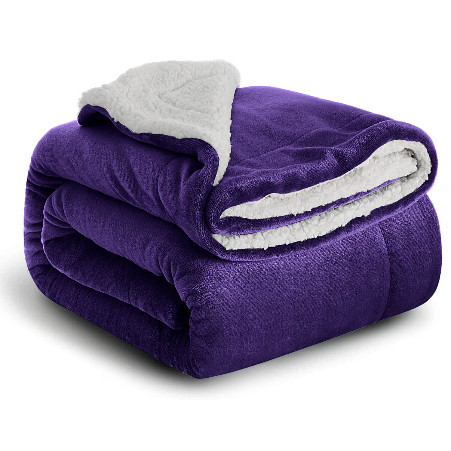 Purple Sherpa Throw Blanket