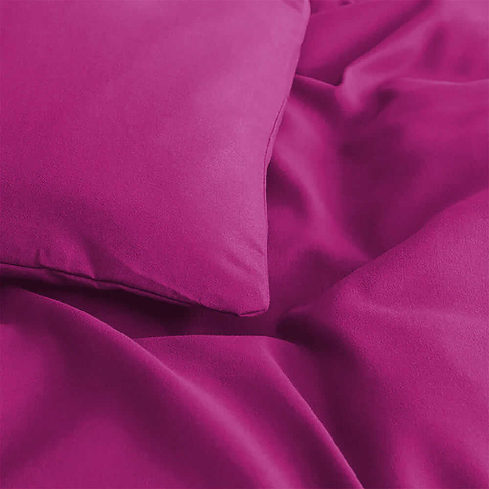 Plain Duvet Cover with Pillowcases Set