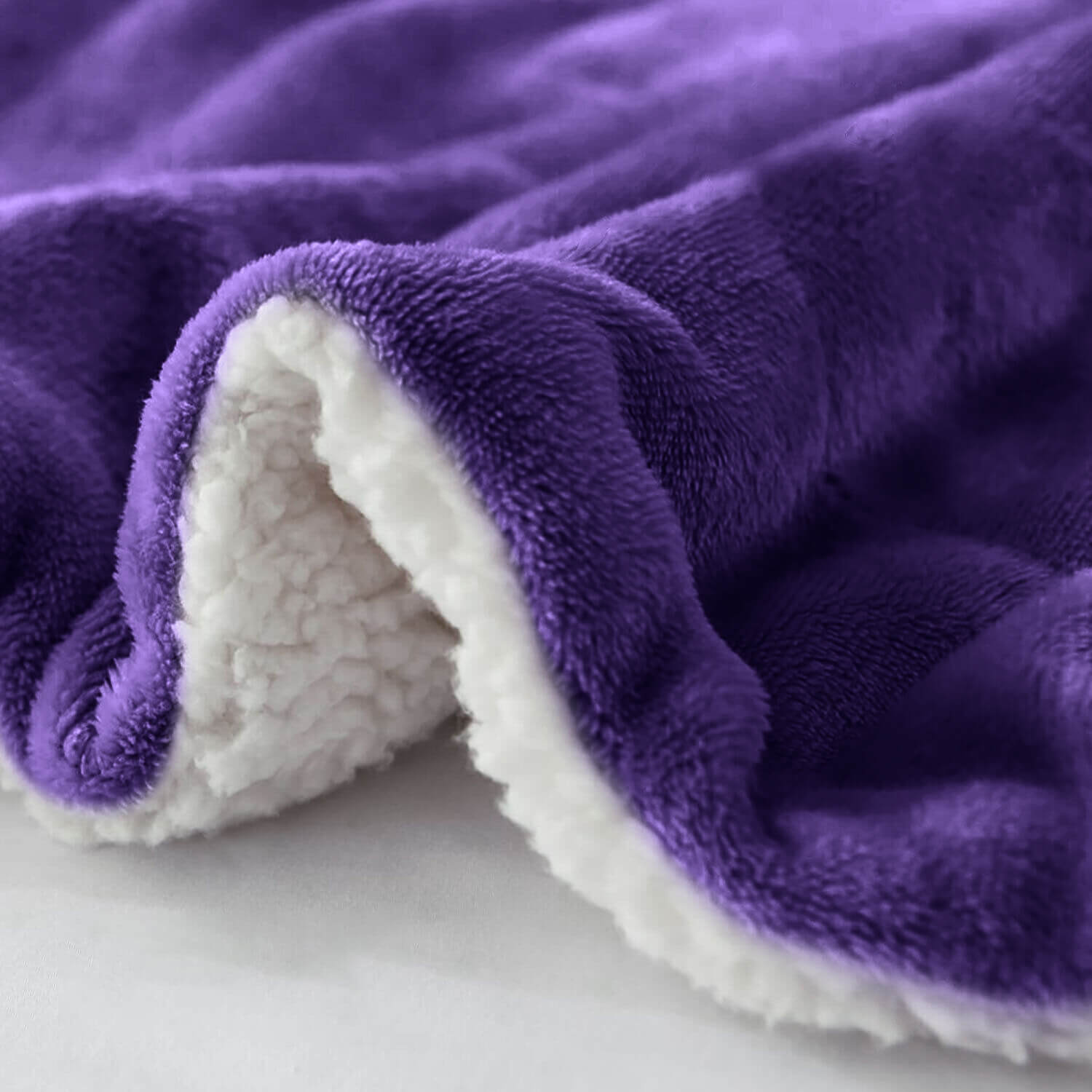Purple Sherpa Throw Blanket