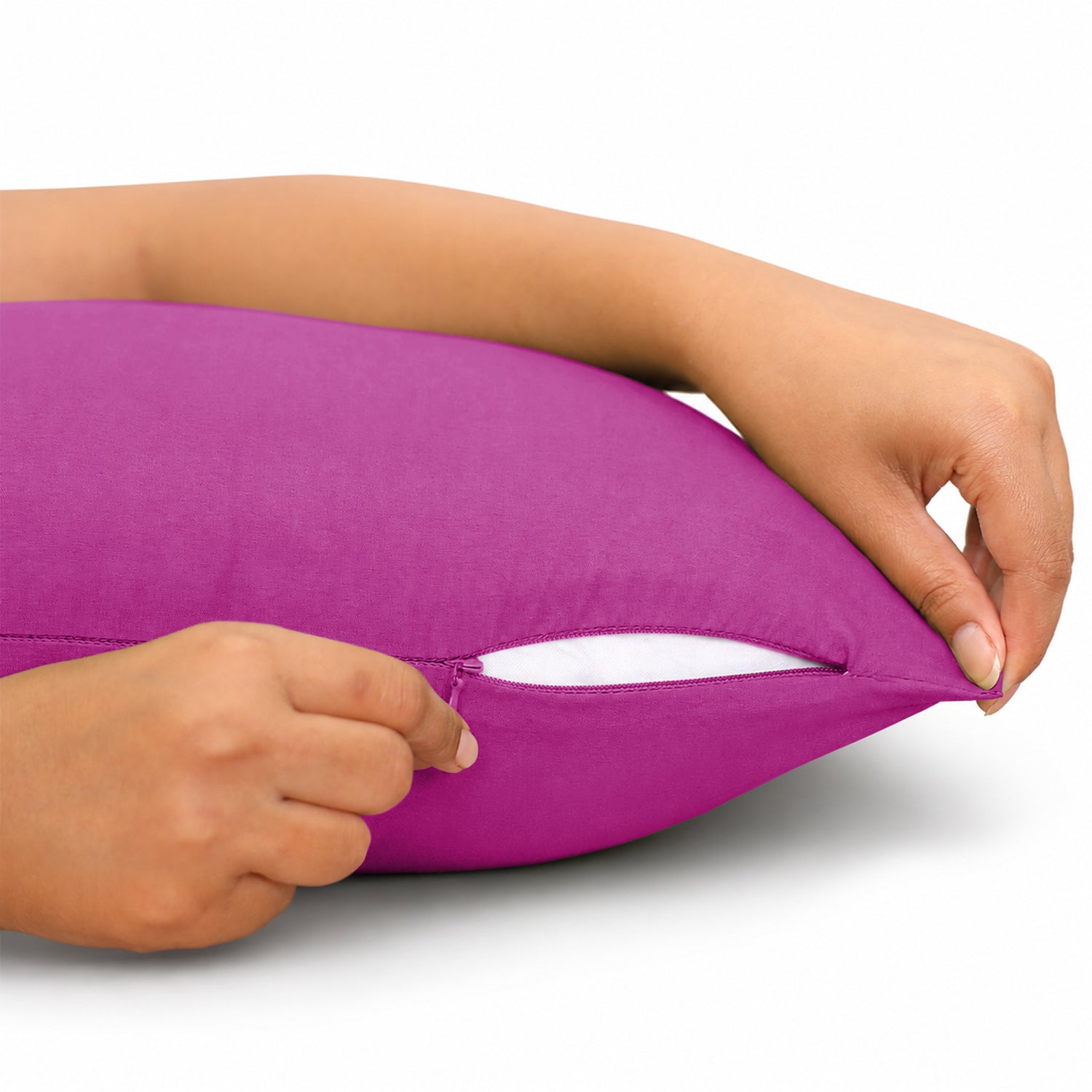 Pair of Microfibre Plain Cushion Covers for Bed & Living Room