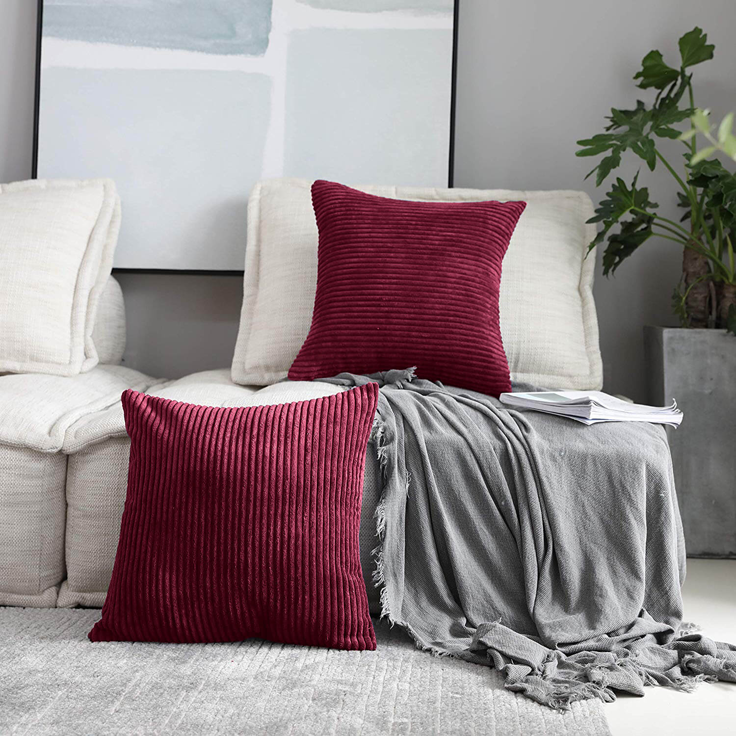 Striped Velvet Cushion Covers
