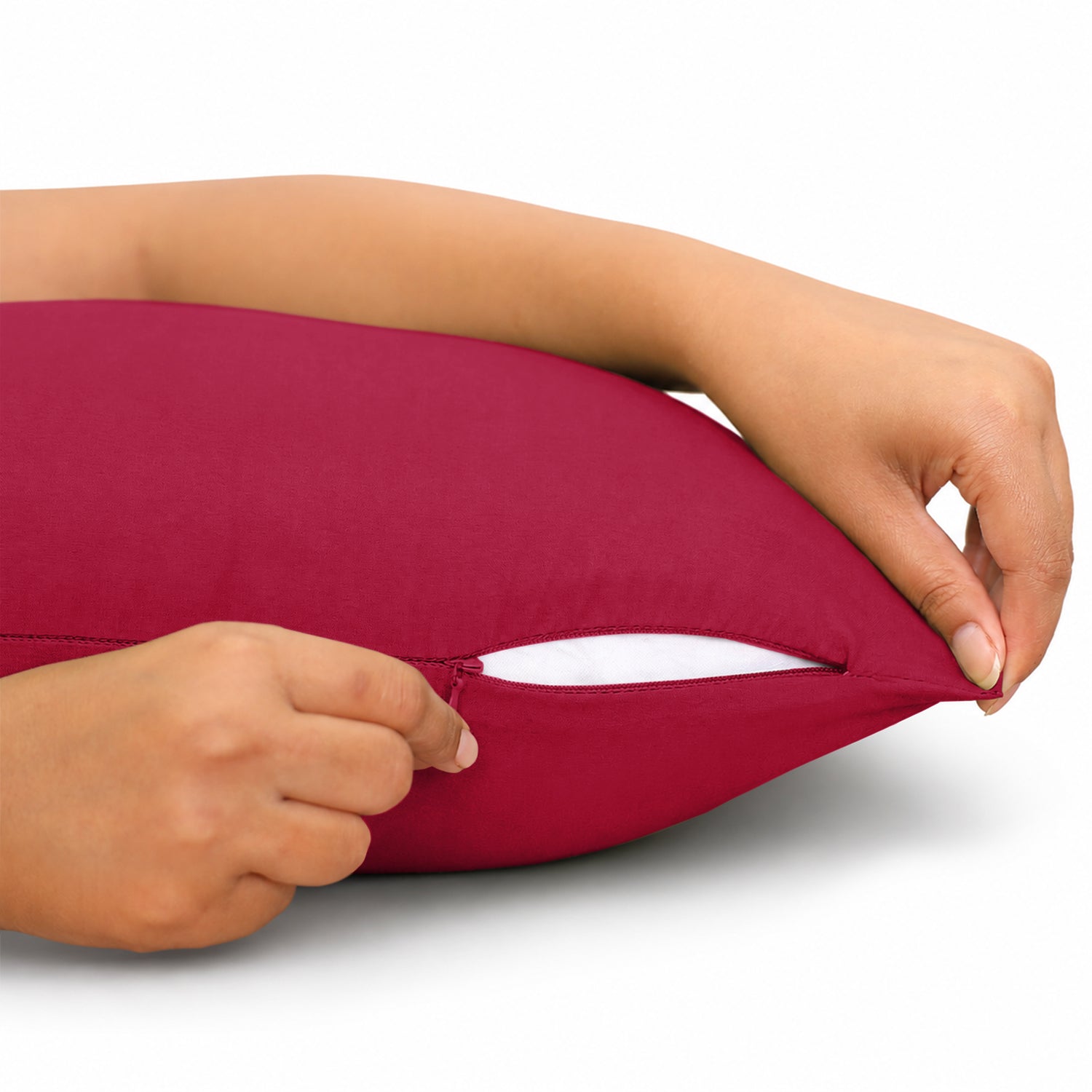 Pair of Microfibre Plain Cushion Covers for Bed & Living Room