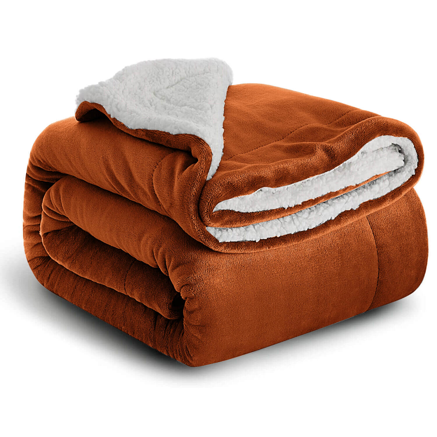 Rust Sherpa Throw Blanket