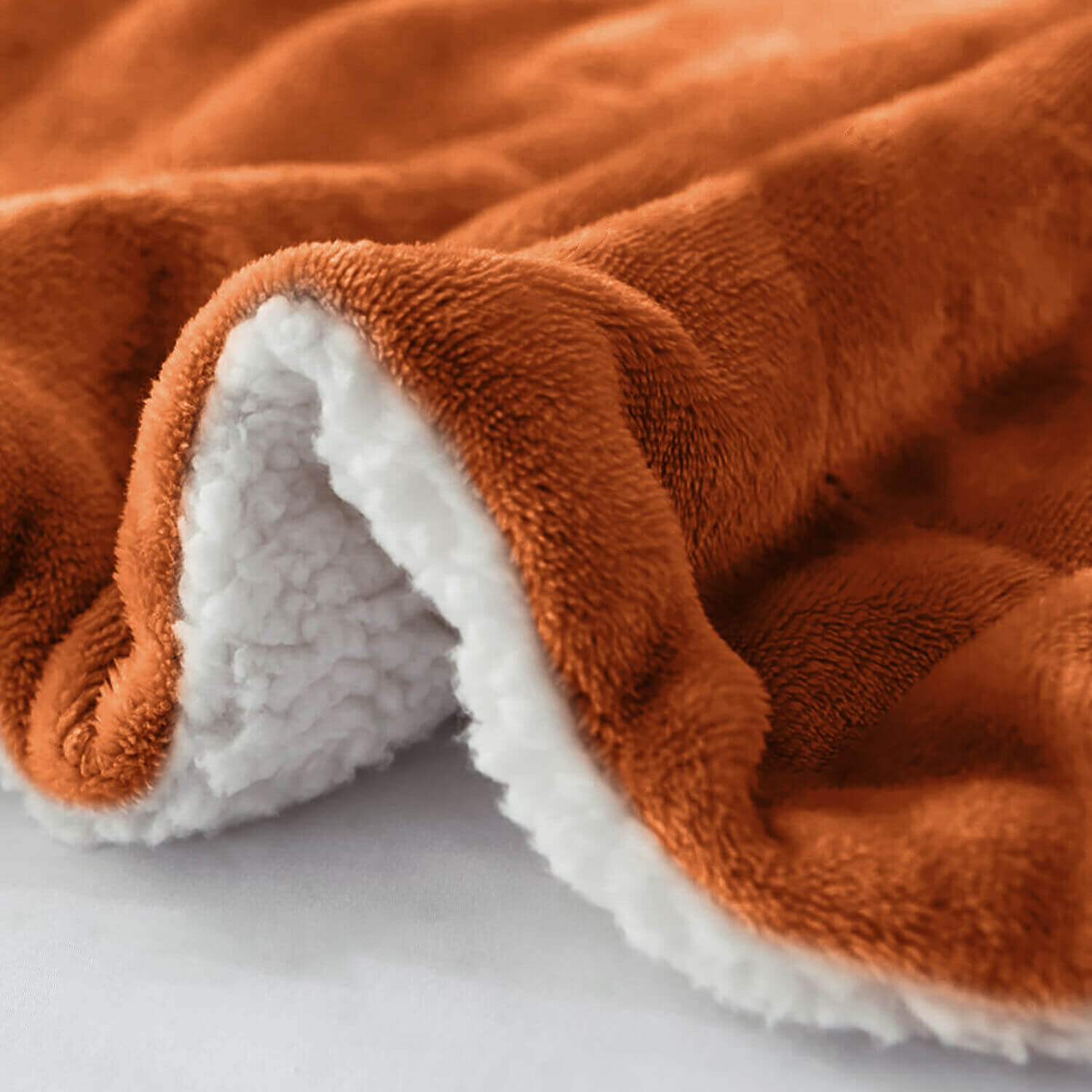 Rust Sherpa Throw Blanket