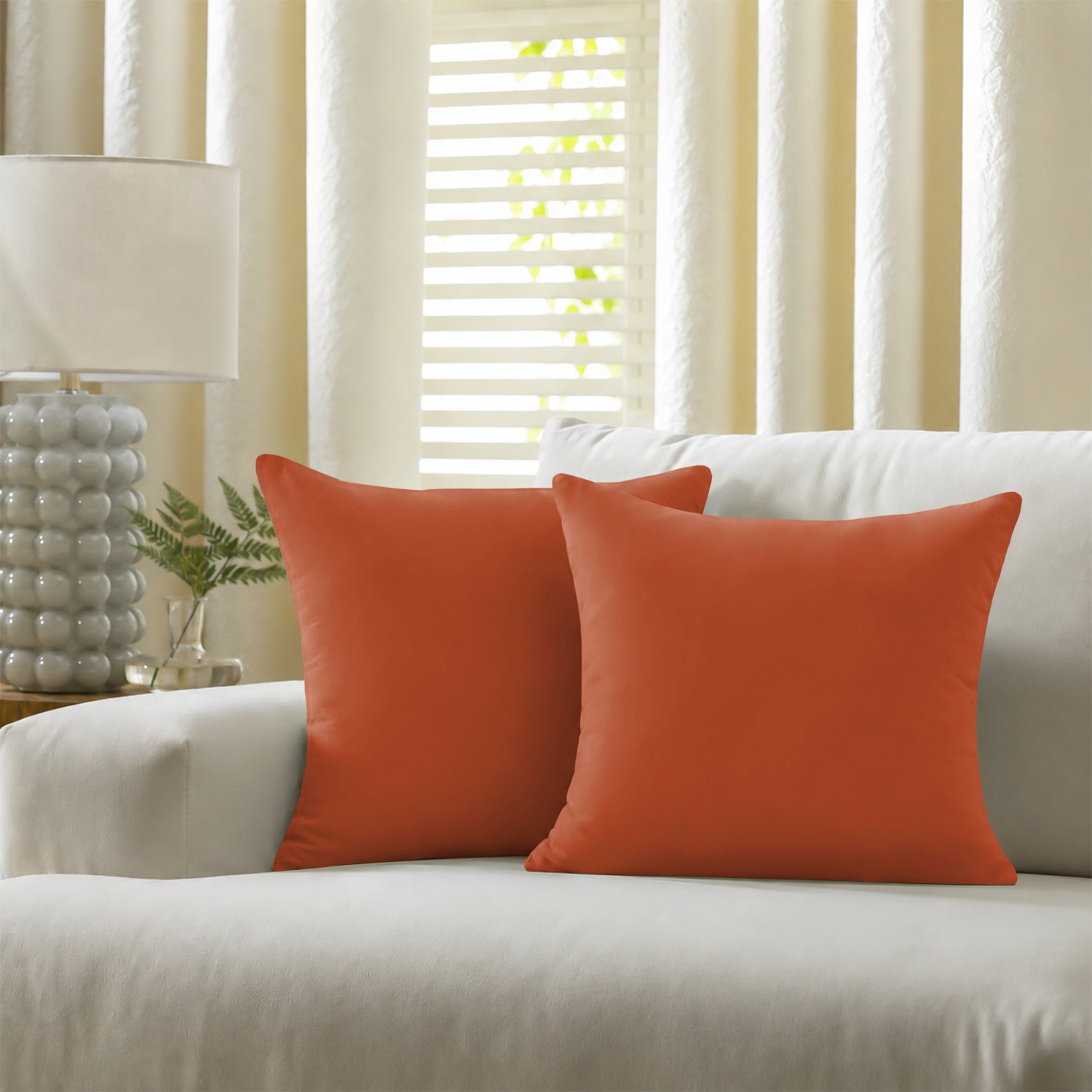 Pair of Microfibre Plain Cushion Covers for Bed & Living Room