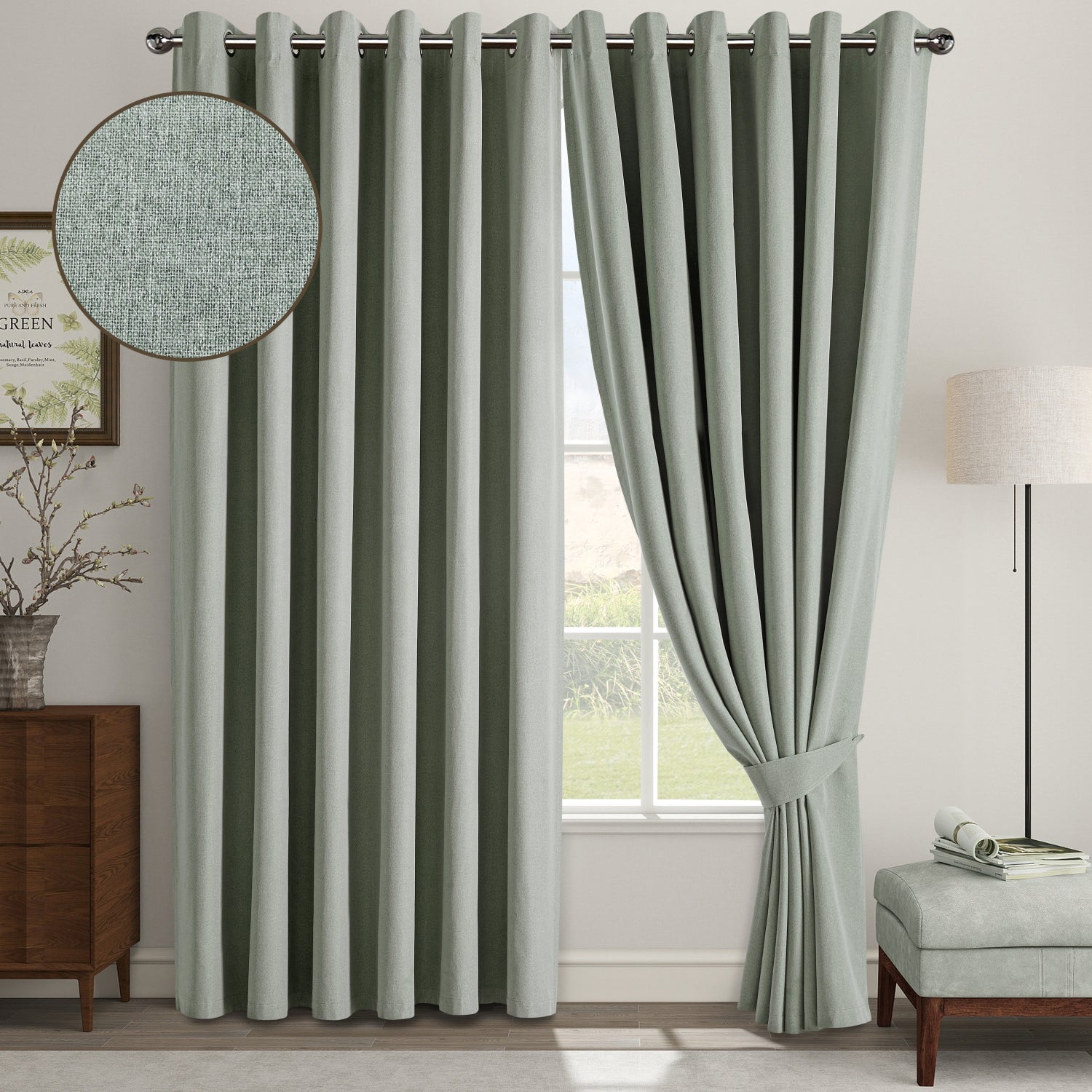 135 GSM Eyelet Ready Made Blackout Curtains For Living Room