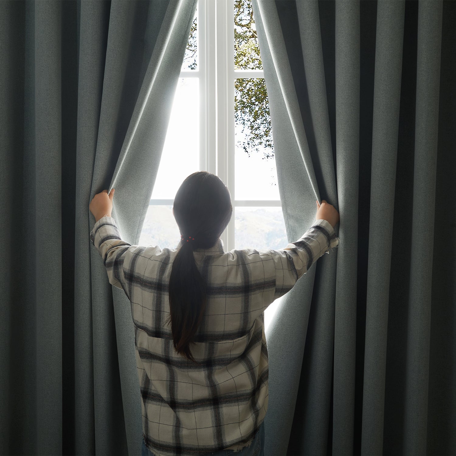 Ready Made 100% Blackout Linen Curtains