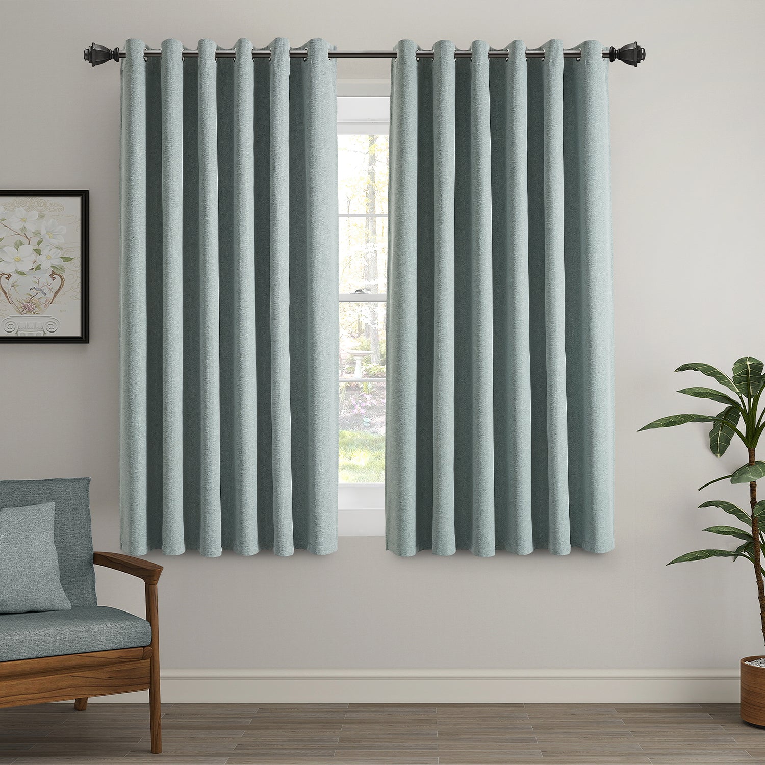 Ready Made 100% Blackout Linen Curtains