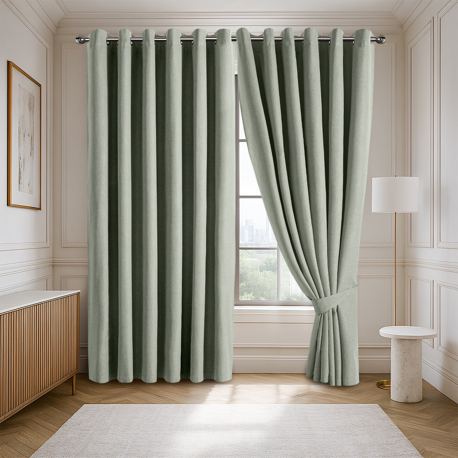 135 GSM Eyelet Ready Made Blackout Curtains For Living Room