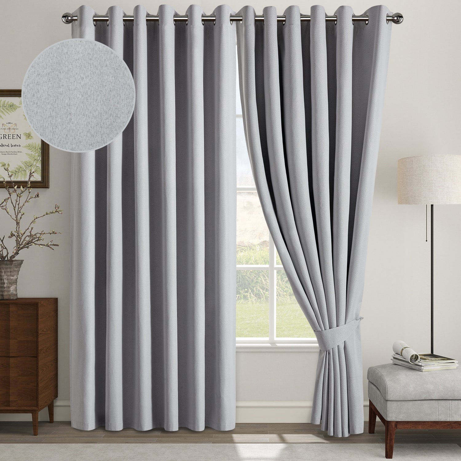 135 GSM Eyelet Ready Made Blackout Curtains For Living Room