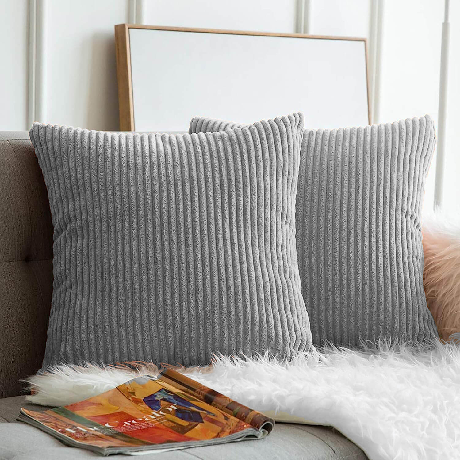 Striped Velvet Cushion Covers