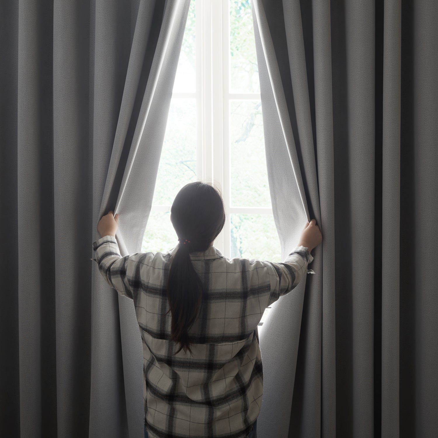 135 GSM Eyelet Ready Made Blackout Curtains For Living Room