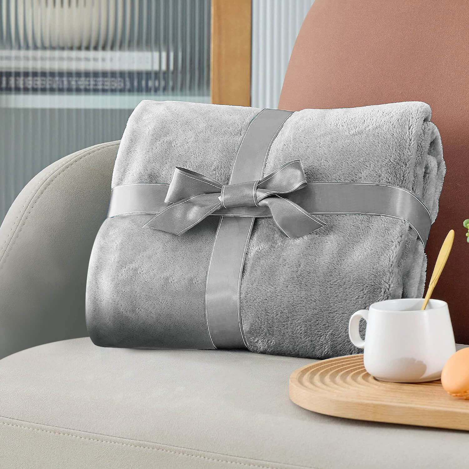 Silver Single bed throw