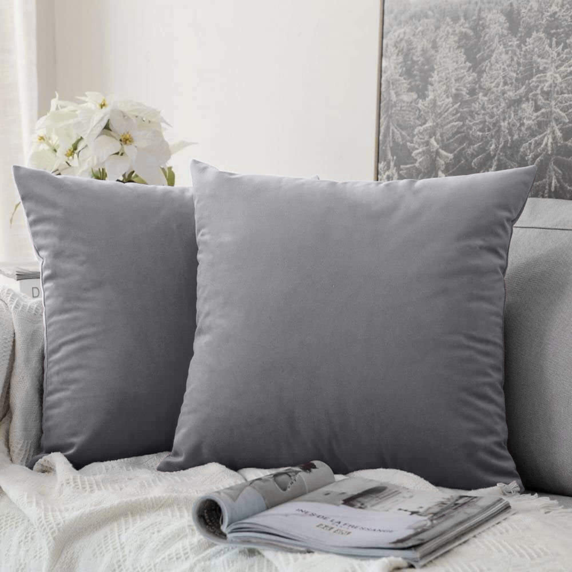 Silver Cushion Covers 45x45
