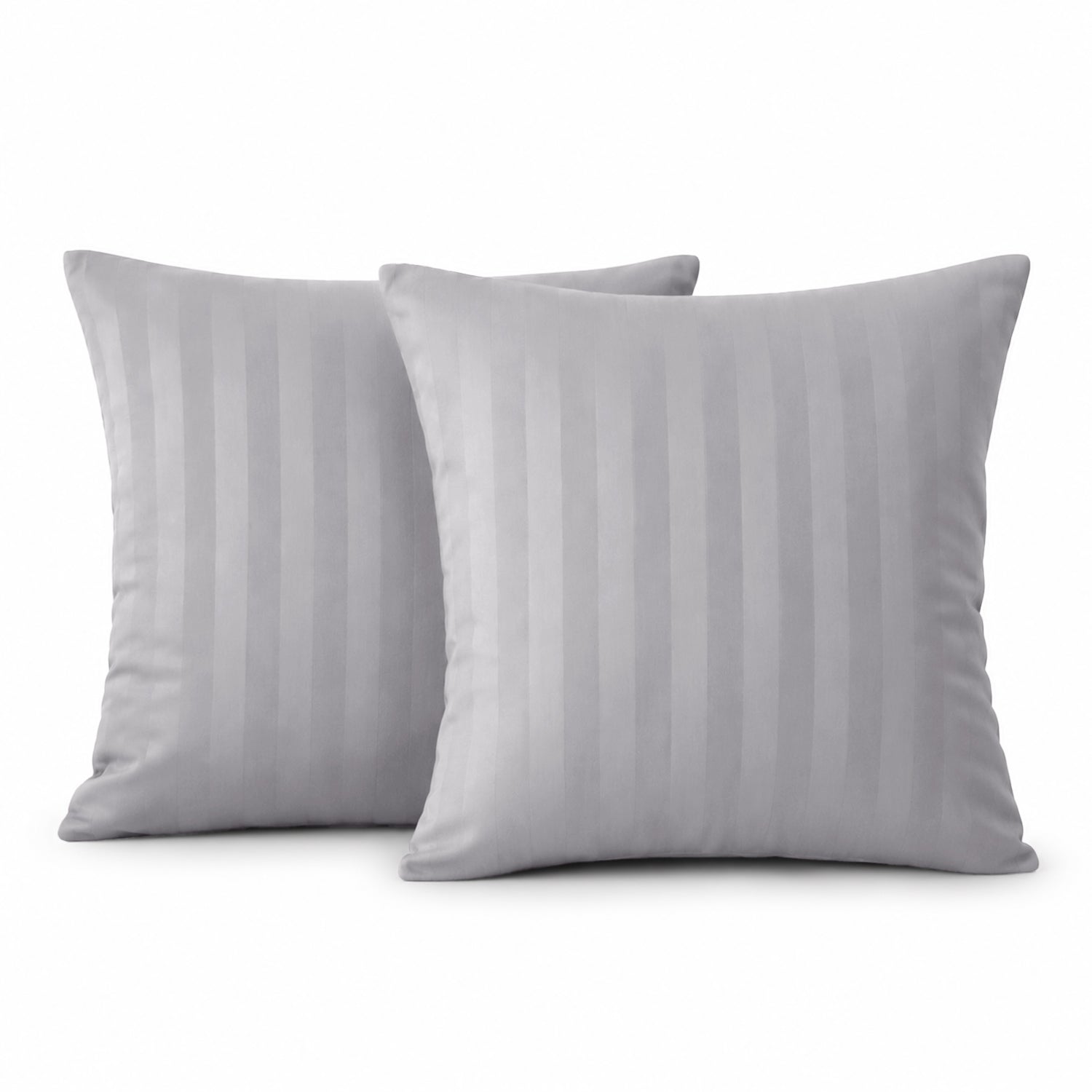 Pair of Stripe Microfibre Cushion Covers for Sofa