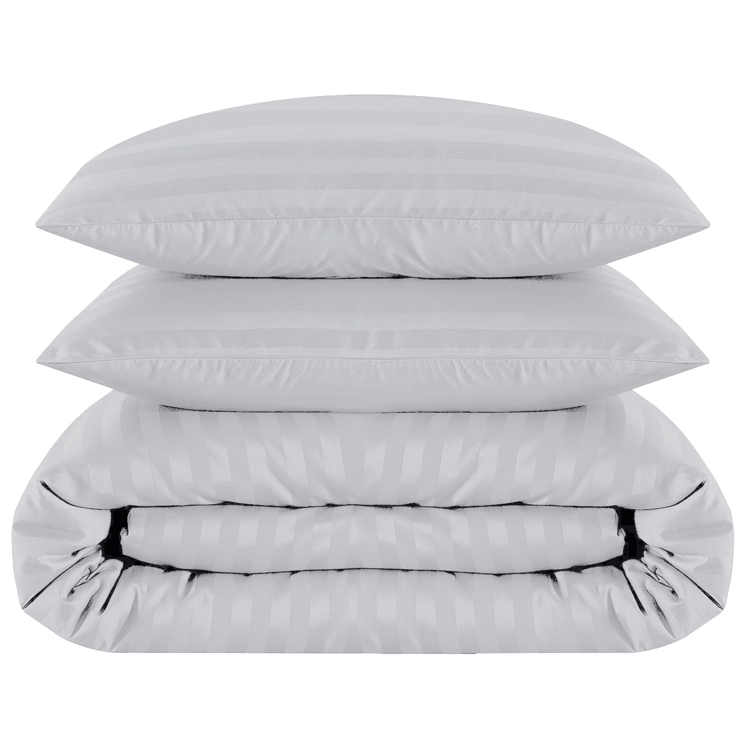 4 Piece Stripe Bedding Set - Duvet Cover, Pillowcases & Fitted Sheet